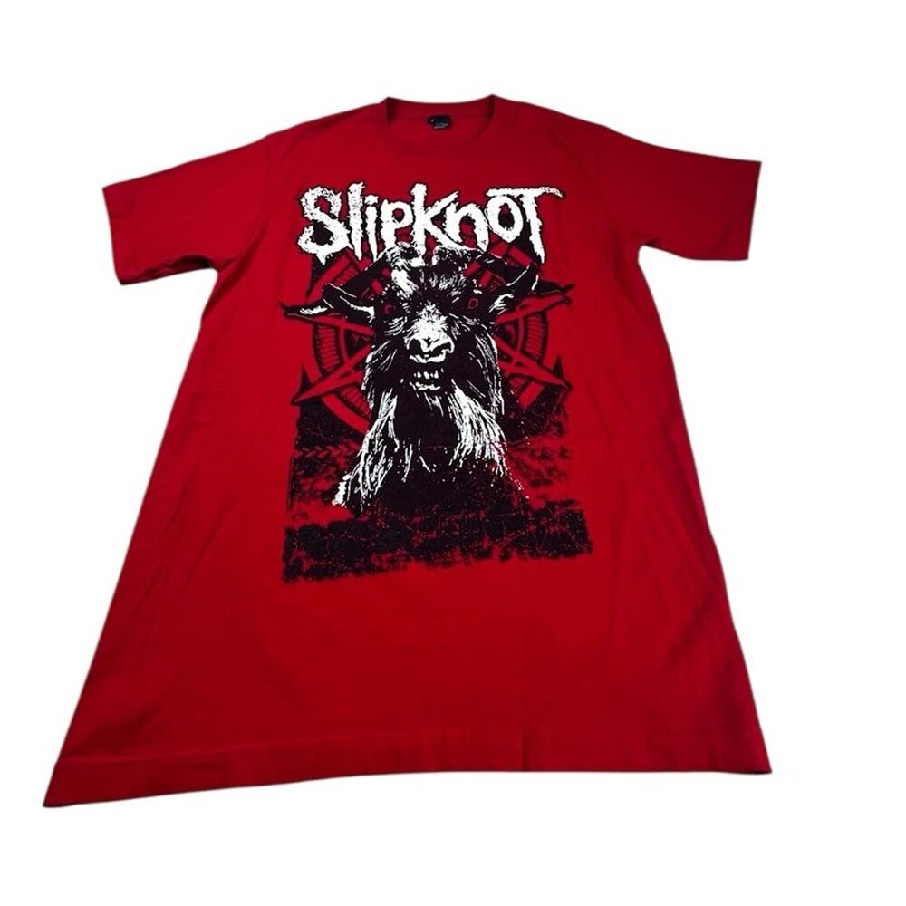 Y2K Slipknot Iowa Goat Mens M Red T Shirt Music Heavy Metal Short Sleeve Cotton